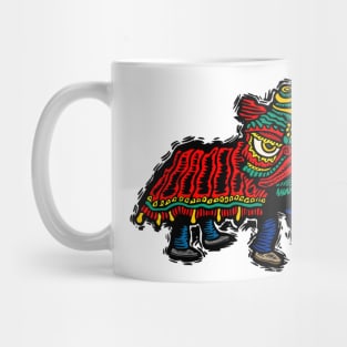 Illustrated Chinese Lion Dancer Mug